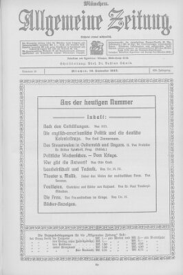 Allgemeine Zeitung Sonntag 16. September 1917