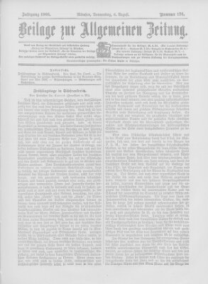 Allgemeine Zeitung Donnerstag 6. August 1903
