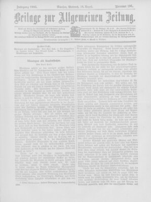 Allgemeine Zeitung Mittwoch 19. August 1903