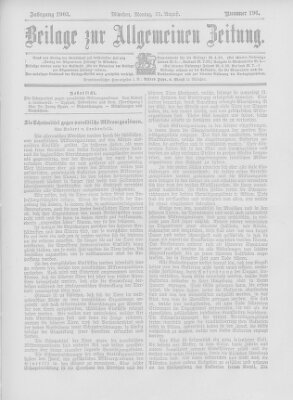 Allgemeine Zeitung Montag 31. August 1903