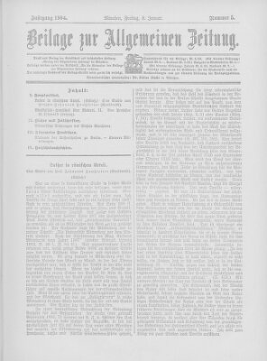 Allgemeine Zeitung Freitag 8. Januar 1904