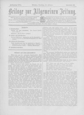 Allgemeine Zeitung Samstag 20. Februar 1904