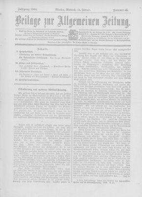 Allgemeine Zeitung Mittwoch 24. Februar 1904