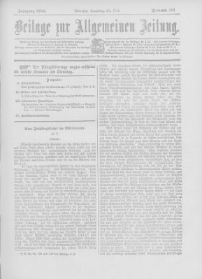 Allgemeine Zeitung Samstag 21. Mai 1904