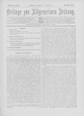 Allgemeine Zeitung Samstag 17. September 1904