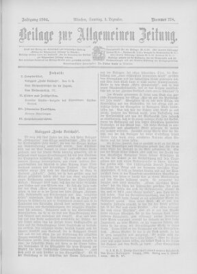Allgemeine Zeitung Samstag 3. Dezember 1904