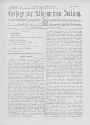 Allgemeine Zeitung Donnerstag 2. Februar 1905