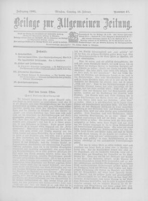 Allgemeine Zeitung Sonntag 26. Februar 1905