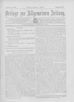 Allgemeine Zeitung Sonntag 6. August 1905
