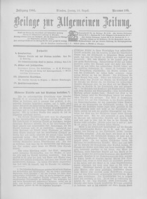 Allgemeine Zeitung Freitag 18. August 1905