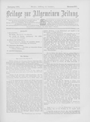 Allgemeine Zeitung Samstag 18. November 1905