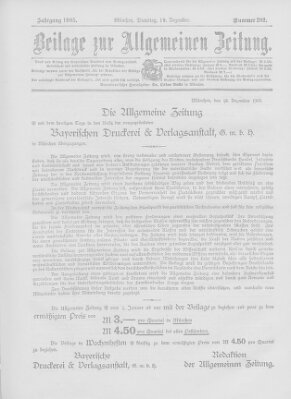 Allgemeine Zeitung Dienstag 19. Dezember 1905