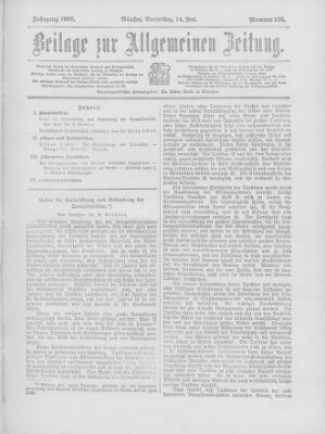 Allgemeine Zeitung Donnerstag 14. Juni 1906