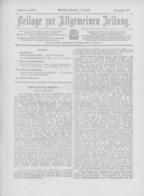 Allgemeine Zeitung Dienstag 7. August 1906