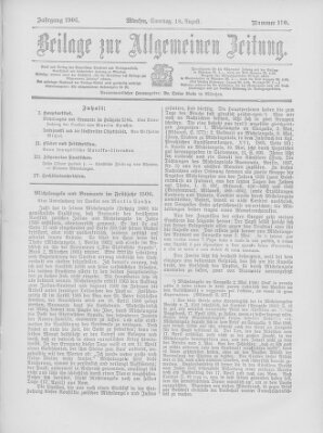 Allgemeine Zeitung Samstag 18. August 1906