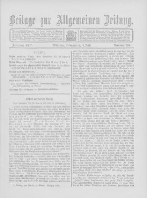 Allgemeine Zeitung Donnerstag 4. Juli 1907