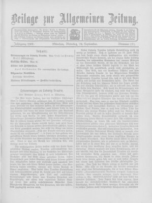 Allgemeine Zeitung Dienstag 24. September 1907