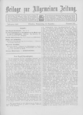 Allgemeine Zeitung Donnerstag 12. Dezember 1907
