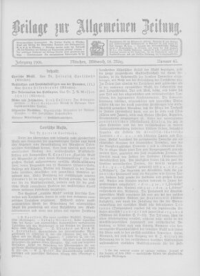Allgemeine Zeitung Mittwoch 18. März 1908