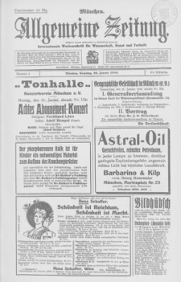 Allgemeine Zeitung Samstag 22. Januar 1910