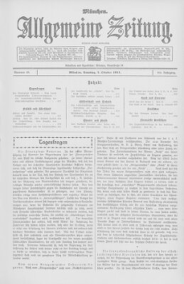 Allgemeine Zeitung Samstag 7. Oktober 1911