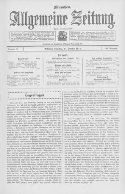 Allgemeine Zeitung Samstag 14. Oktober 1911