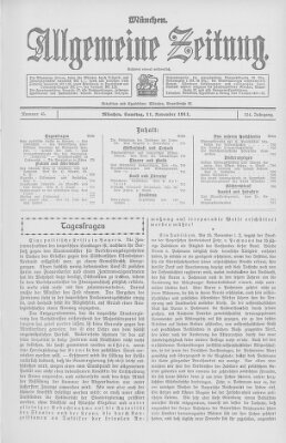 Allgemeine Zeitung Samstag 11. November 1911