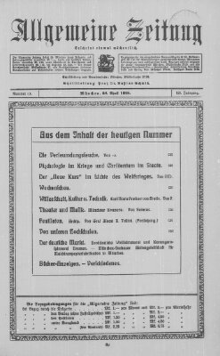 Allgemeine Zeitung Sonntag 28. April 1918