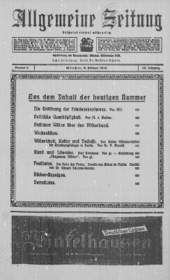 Allgemeine Zeitung Sonntag 2. Februar 1919