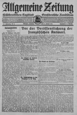 Allgemeine Zeitung Samstag 12. Januar 1924