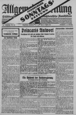 Allgemeine Zeitung Sonntag 27. April 1924