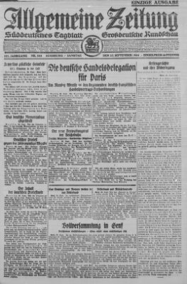 Allgemeine Zeitung Samstag 27. September 1924
