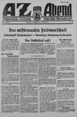AZ am Abend (Allgemeine Zeitung) Freitag 10. April 1925