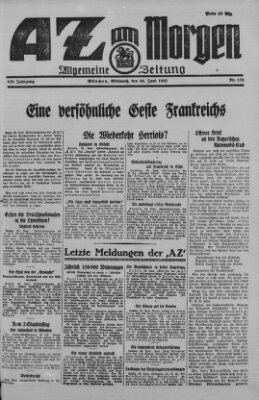 AZ am Morgen (Allgemeine Zeitung) Mittwoch 24. Juni 1925