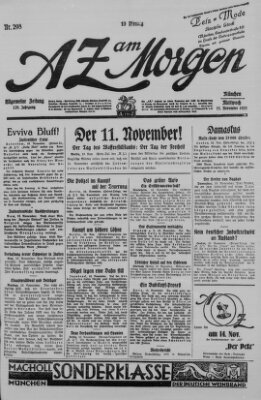 AZ am Morgen (Allgemeine Zeitung) Mittwoch 11. November 1925