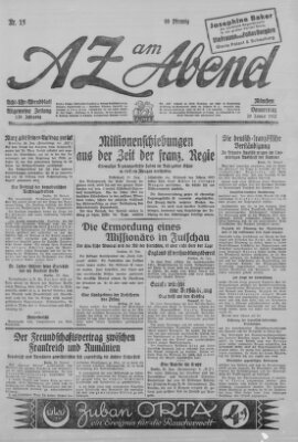 AZ am Abend (Allgemeine Zeitung) Donnerstag 20. Januar 1927