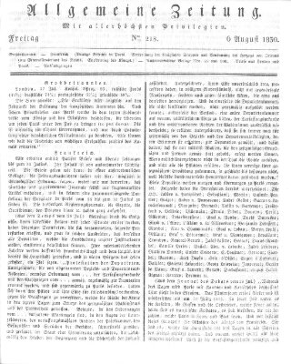 Allgemeine Zeitung Freitag 6. August 1830