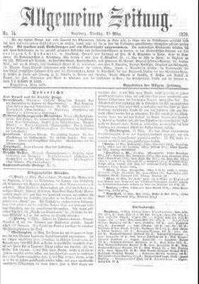 Allgemeine Zeitung Dienstag 15. März 1870