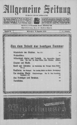 Allgemeine Zeitung Sonntag 8. Dezember 1918