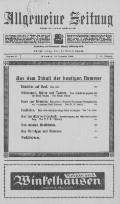 Allgemeine Zeitung Sonntag 19. Dezember 1920
