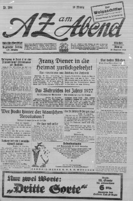 AZ am Abend (Allgemeine Zeitung) Montag 20. Dezember 1926