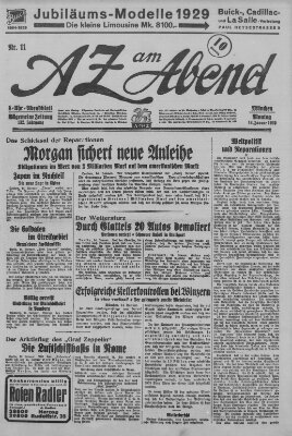 AZ am Abend (Allgemeine Zeitung) Montag 14. Januar 1929