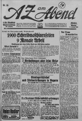 AZ am Abend (Allgemeine Zeitung) Montag 11. Februar 1929