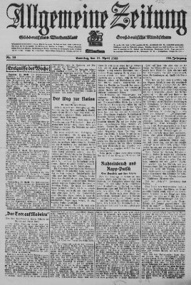 Allgemeine Zeitung Samstag 21. April 1923