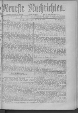 Neueste Nachrichten (Münchner neueste Nachrichten) Mittwoch 19. April 1876