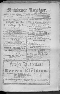 Münchener Anzeiger (Münchner neueste Nachrichten) Sonntag 5. November 1876