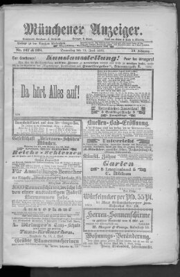 Münchener Anzeiger (Münchner neueste Nachrichten) Donnerstag 15. Juni 1876