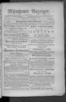 Münchener Anzeiger (Münchner neueste Nachrichten) Mittwoch 28. Juni 1876