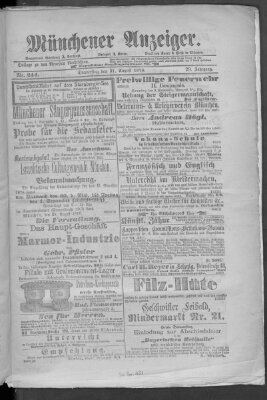 Münchener Anzeiger (Münchner neueste Nachrichten) Donnerstag 31. August 1876