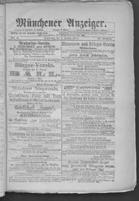 Münchener Anzeiger (Münchner neueste Nachrichten) Donnerstag 6. Januar 1876
